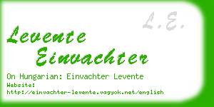 levente einvachter business card